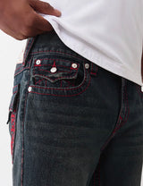 RICKY BIG T EMBROIDERED HORSESHOE STRAIGHT JEAN (BLUBLACK WASH)