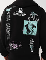 TRUE RELIGION GRAPHIC LOGO BOXY HOODIE (JET BLACK)
