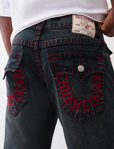 RICKY BIG T EMBROIDERED HORSESHOE STRAIGHT JEAN (BLUBLACK WASH)