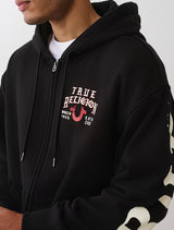 TRUE RELIGION SCRIPT LOGO ZIP HOODIE (BLACK)