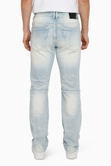 Heavy Whisker Effect Straight Jeans (Lily Blue) JP25508