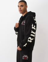 TRUE RELIGION SCRIPT LOGO ZIP HOODIE (BLACK)