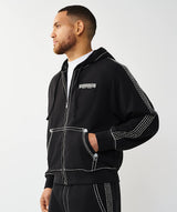 SUPER T BOXY ZIP UP (JET BLACK) 110154