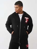 TRUE RELIGION WORLD TOUR CHAMPS ZIP UP (JET BLACK/RED)