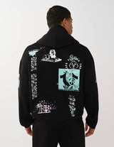 TRUE RELIGION GRAPHIC LOGO BOXY HOODIE (JET BLACK)