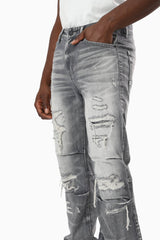 The Heavy Rip & Repaired Jeans Straight Fit (Ceres Grey) JP26F207