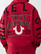 TRUE RELIGION SCRIPT LOGO ZIP HOODIE (RED)