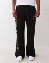 TRUE RELIGION LOGO FLAG BAGGY SWEATPANT (BLACK)