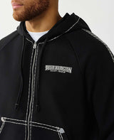 SUPER T BOXY ZIP UP (JET BLACK) 110154