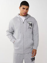 TRUE RELIGION WORLD TOUR CHAMPS ZIP UP (HEATHER GREY)