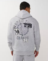 TRUE RELIGION WORLD TOUR CHAMPS ZIP UP (HEATHER GREY)