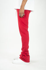 STACKED FLEECE JOGGER (RED)