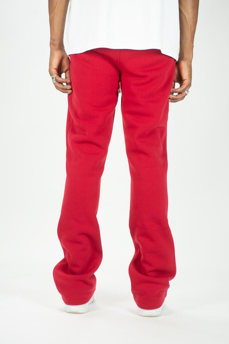 STACKED FLEECE JOGGER (RED)