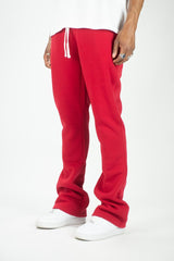 STACKED FLEECE JOGGER (RED)