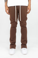 STACKED FLEECE JOGGER (BROWN)