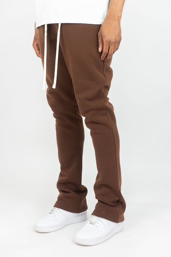 STACKED FLEECE JOGGER (BROWN)