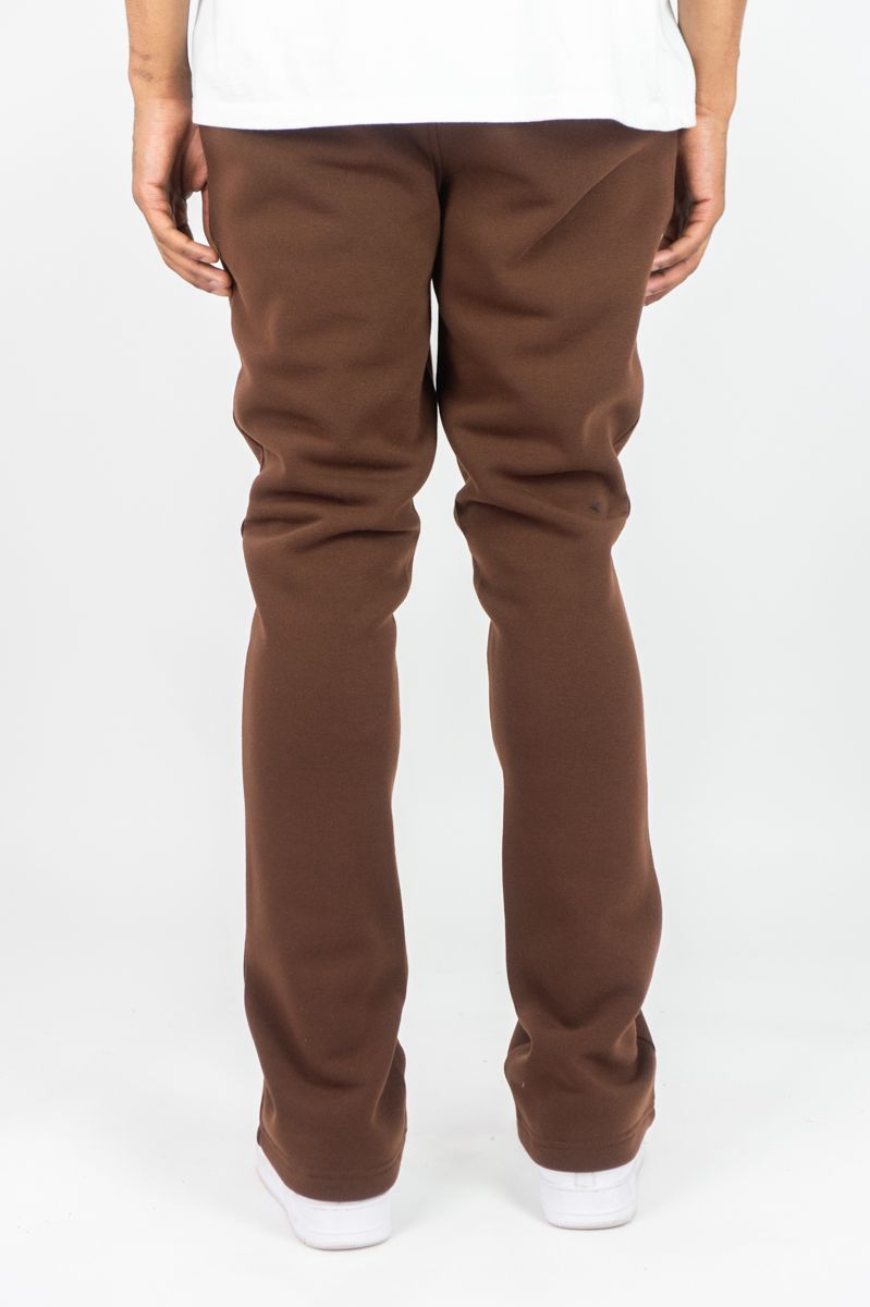 STACKED FLEECE JOGGER (BROWN)