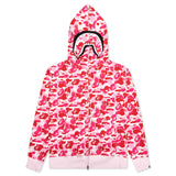 Bape Camo Shark Full Zip Hoodie - (PINK)