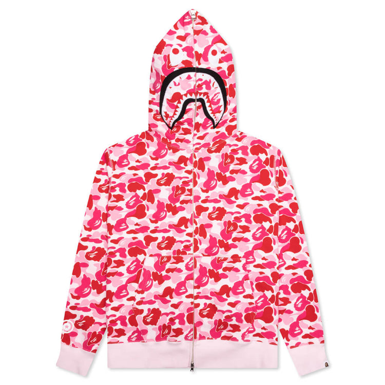 Bape Camo Shark Full Zip Hoodie - (PINK)