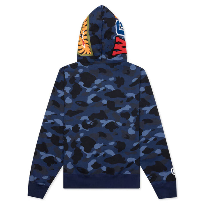 トップス BAPE COLOR CAMO SHARK HOODIE NAVY S BAPE Color Camo Shark Zip Hoodie (Kids) Navy - US