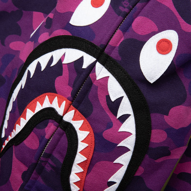 Bape Camo Shark Full Zip Hoodie - (PURPLE)