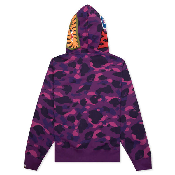 Bape Camo Shark Full Zip Hoodie - (PURPLE)