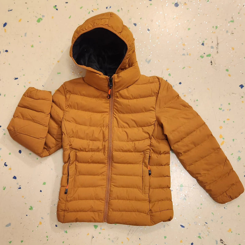 KIDS PUFFER JACKET - BROWN