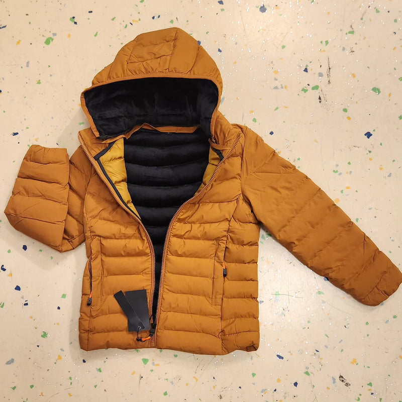 KIDS PUFFER JACKET - BROWN