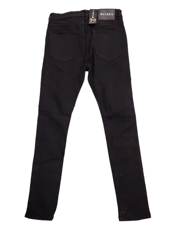 MENS SKINNY JEANS - JET BLACK (M5839T)