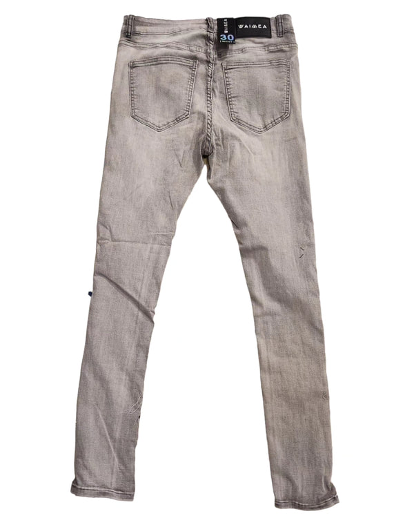 MENS SKINNY JEANS - GREY BLEACH (M5827D)