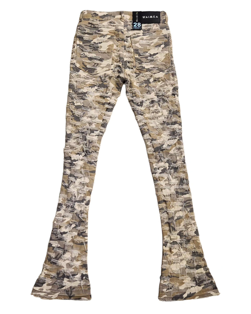 MENS STACKED JEANS - BONE CAMO (M5889T)