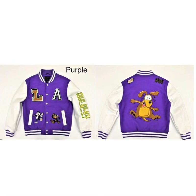 MENS VARSITY JACKET (MJCTN-PL) PURPLE