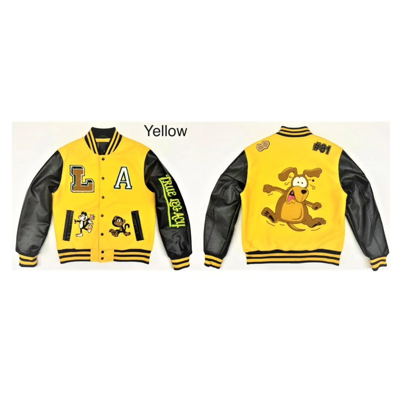 MENS VARSITY JACKET (MJCTN-YL) YELLOW