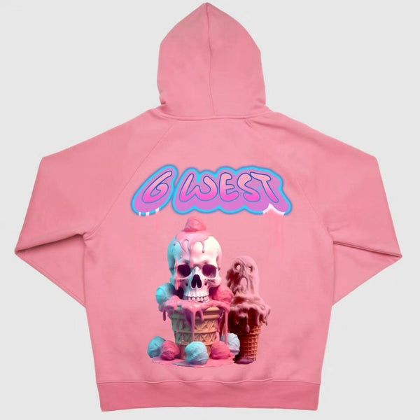 G WEST MELTING ICE CREAM HOODIE - PINK