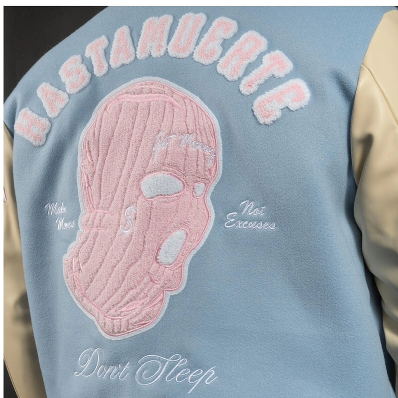 ANGEL LIGHT BLUE Letterman Jacket (WHITE/LIGHT BLUE/PINK)