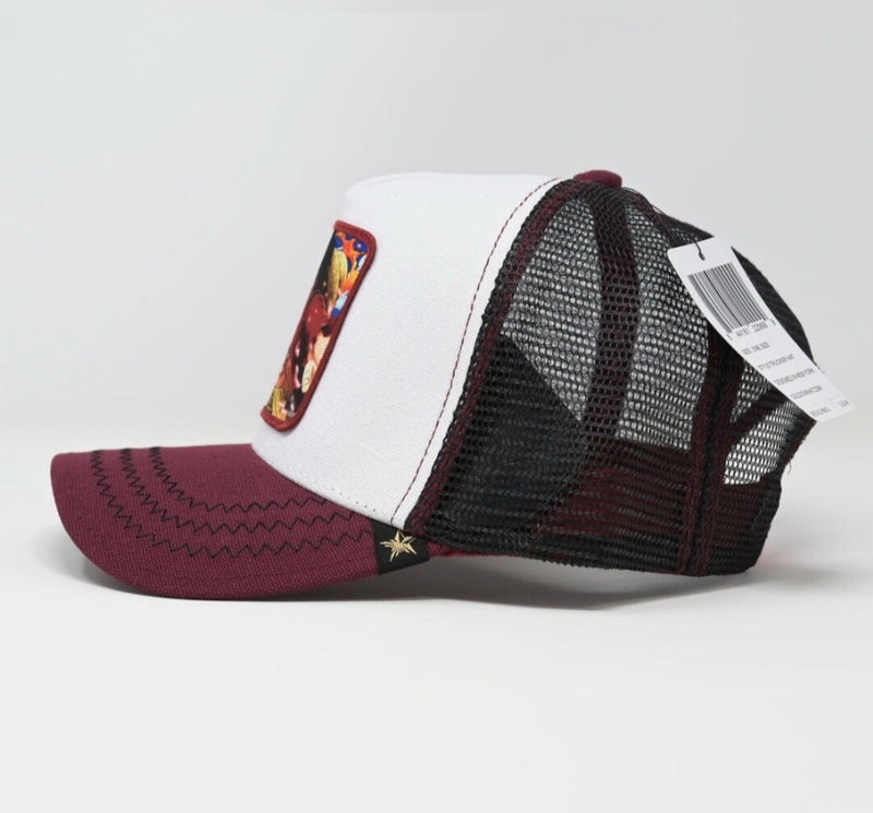 GS191 RED AND WHITE TRUCKER HAT