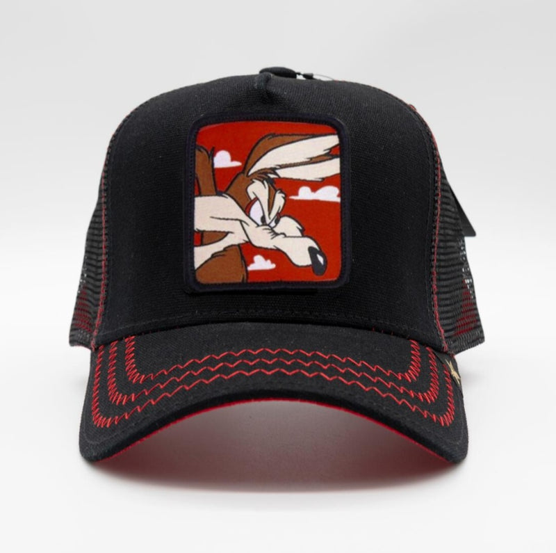 GS1025 CARTOON BLACK RED TRUCKER HAT