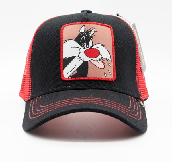 GS1020 CARTOON BLACK/RED TRUCKER HAT