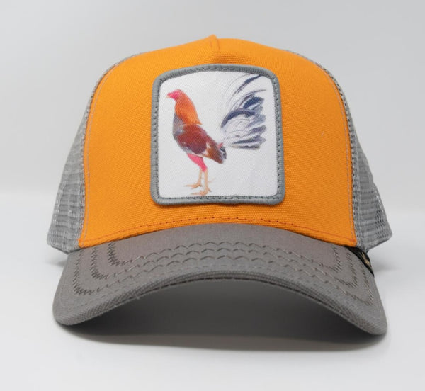 GS152 ROOSTER L/ORANGE TRUCKER HAT