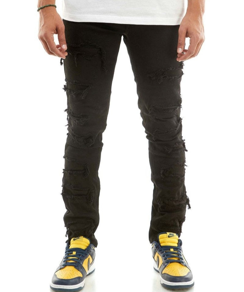 KNB3237-BLACK COMPLEX PANTS