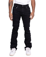 FW-330216 Men's Stacked Crossover Denim Jeans (Jet Black)