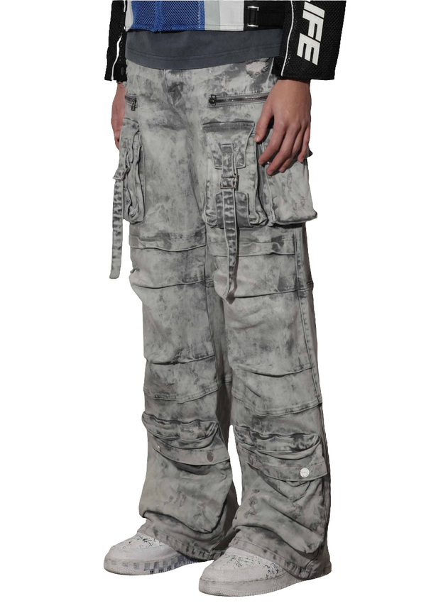 Y2K UTILITY CARGO DENIM PANTS (FRD3116GS)