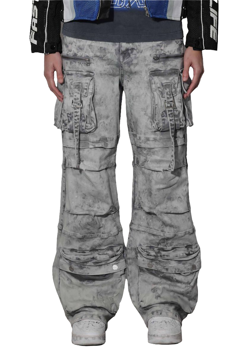 Y2K UTILITY CARGO DENIM PANTS (FRD3116GS)