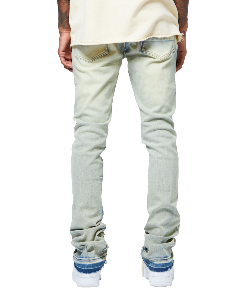 AJD3033 RIP LT WASH (STACKED JEAN)