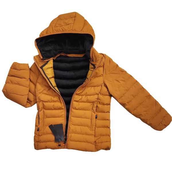 KIDS PUFFER JACKET - BROWN