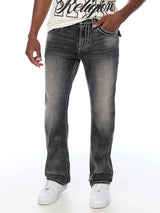 RICKY ROPE STITCH FLAP STRAIGHT JEAN (Greymouth Wash)