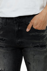 Vintage Washed Slim Jeans (Kuma Black) JP23733
