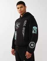 TRUE RELIGION GRAPHIC LOGO BOXY HOODIE (JET BLACK)