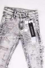 KIDS STACKED JEANS - GREY