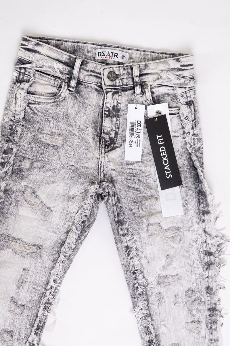 KIDS STACKED JEANS - GREY